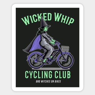 Funny Witch on Bicycle // Wicked Whip Cycling Club Sticker